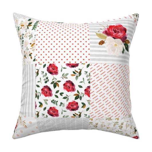 'Rose Garden' Patchwork Minky Panel 140cm x 90cm