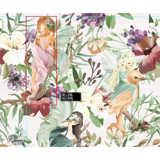 Woodland Flower Fairies' 290GSM Minky per metre