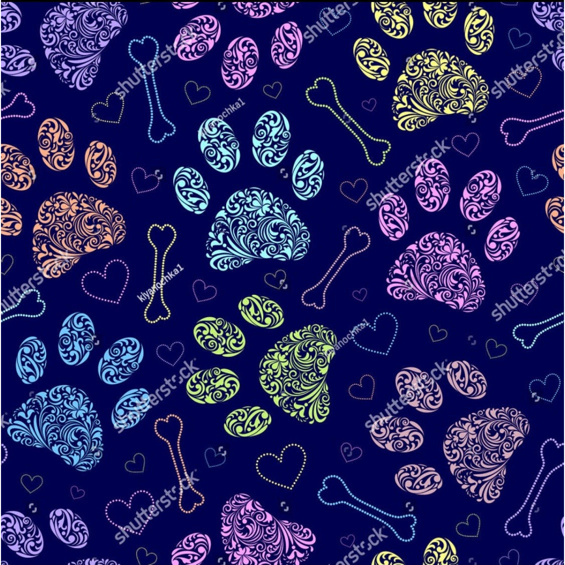 ‘ Pretty Paws’ 290GSM Minky per metre