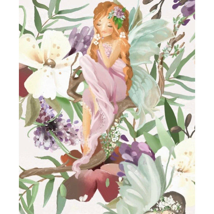 Woodland Flower Fairies' 290GSM Minky per metre