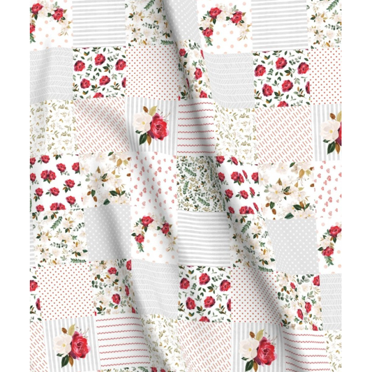 'Rose Garden' Patchwork Minky Panel  140cm x 90cm