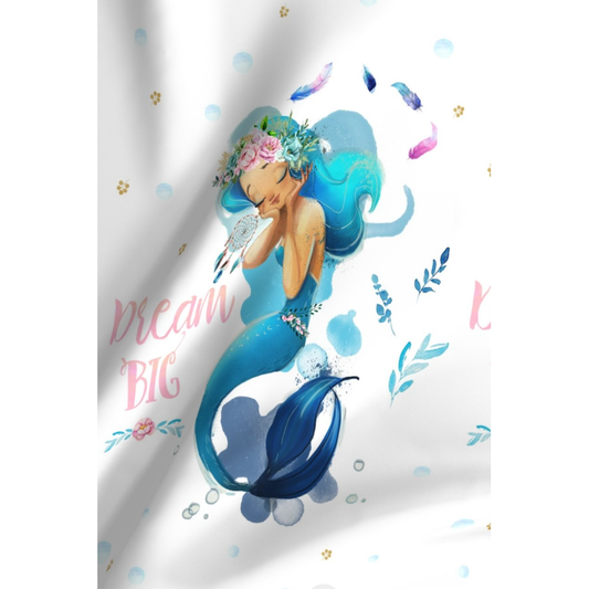'Dream Big Mermaid 'Minky Panel  75cm x 45cm