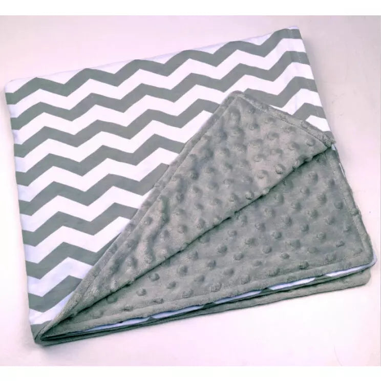 OFFCUT 65 x 70cm silver /white chevron  290GSM Minky per metre
