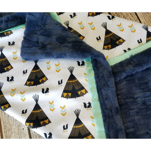 OFFCUT  85cm x wof MINKY - Luxe Cuddle® Luna Navy by Shannon Fabrics per yard